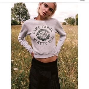 UO Shrunken Tahoe raglan sweatshirt.